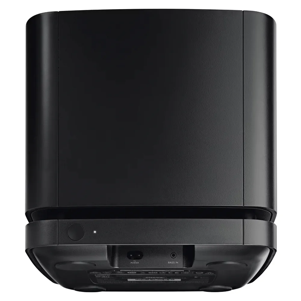 Vista inferior del altavoz subwoofer, modelo 500, de la marca Bose.